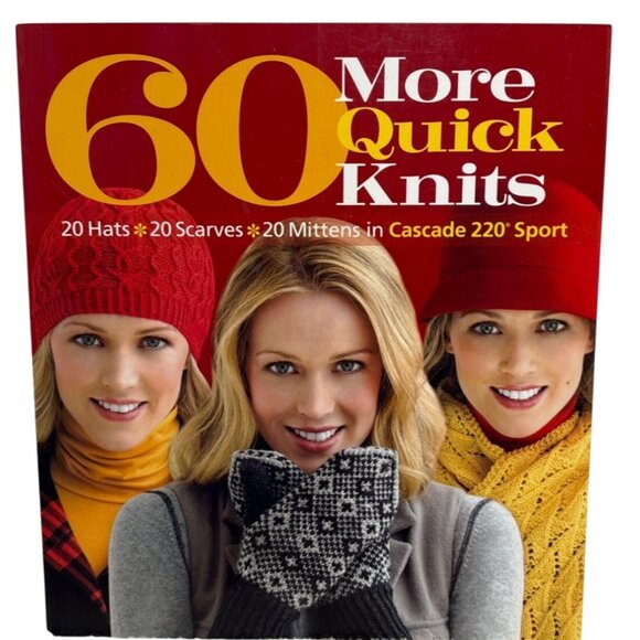 60 More Quick Knits Book With Patterns For Hats Scarves Mittens - Picture 1 of 10